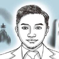 单词男人面对嘴唇和红嘴