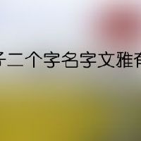 女孩子二个字名字文雅有寓意