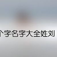 二个字名字大全姓刘