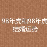 98年虎和98年虎结婚命运好吗