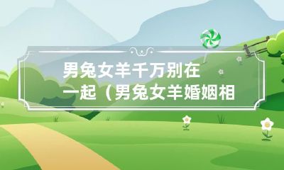 男兔女羊的婚姻: 缘分不浅却难相配