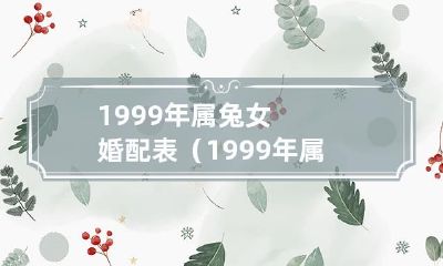1999年生肖属兔女性的最佳婚配对象推荐表 (根据属兔女生肖的特性,推荐与哪些生肖男性最为匹配)