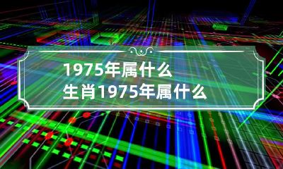 一文解答:1975年是哪个生肖?属相是什么命?