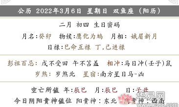 2022年农历二月初四黄历,这天的日子如何?