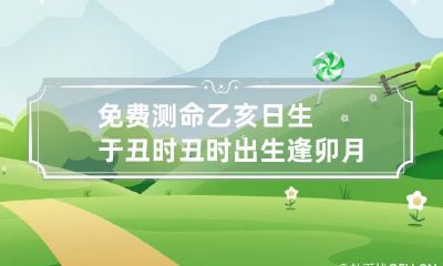 免费测命 乙亥日生于丑时 丑时出生逢卯月大贵命