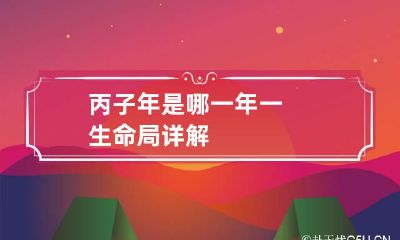 丙子年是哪一年 一生命局详解
