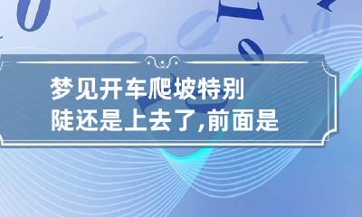 梦见开车爬坡特别陡还是上去了,前面是前妻的公司