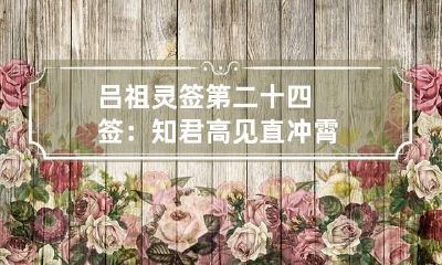 吕祖灵签第二十四签:知君高见直冲霄