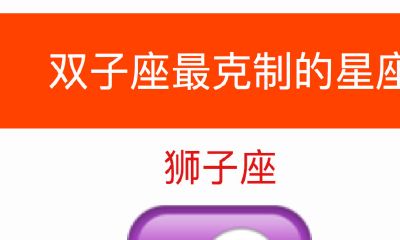 双子最克制的星座是(狮子座)