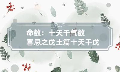 命数:十天干气数喜忌之戊土篇 十天干戊土详解
