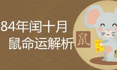 84年闰十月鼠运势分析