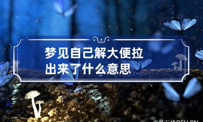 梦见自己解大便拉出来了什么意思