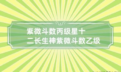 紫微斗数丙级星十二长生神 紫微斗数乙级星曜详解