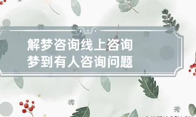 解梦咨询线上咨询 梦到有人咨询问题
