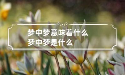 梦中梦意味着什么 梦中梦是什么