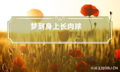 梦到身上长肉球