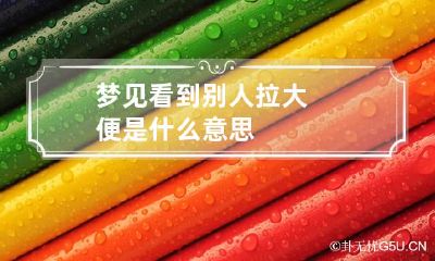 梦见看到别人拉大便是什么意思