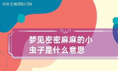 梦见密密麻麻的小虫子是什么意思