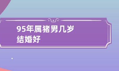 95年属猪男几岁结婚好