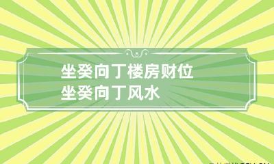 坐癸向丁楼房财位 坐癸向丁风水