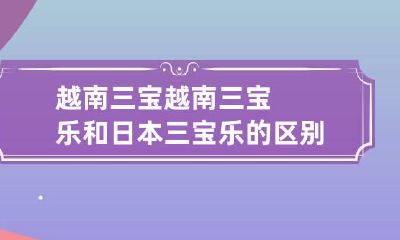 越南三宝 越南三宝乐和日本三宝乐的区别