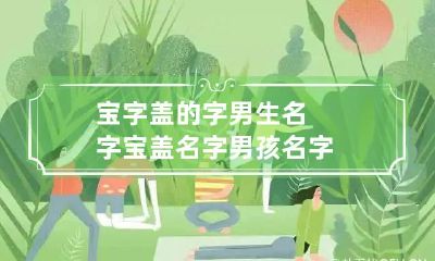 宝字盖的字男生名字 宝盖名字男孩名字