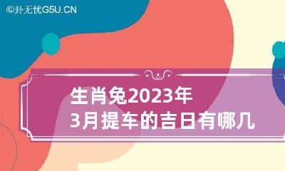 生肖兔2023年3月提车的吉日有哪几天 属兔提车最好时间是几点钟