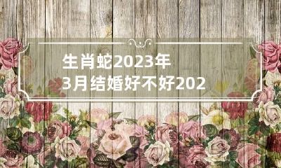 生肖蛇2023年3月结婚好不好 2023年属蛇人的感情和婚姻