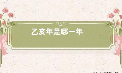乙亥年是哪一年