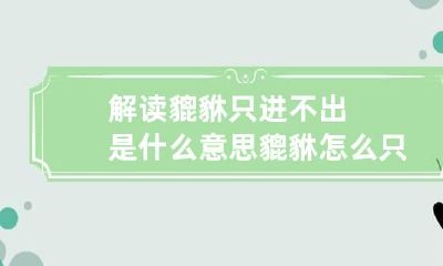 解读貔貅只进不出是什么意思 貔貅怎么只进不出