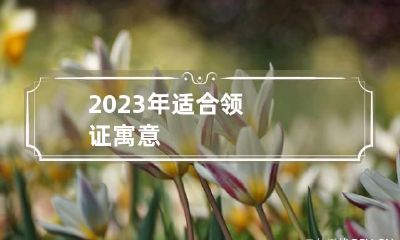 2023年适合领证寓意