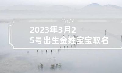 2023年3月25号出生金姓宝宝取名叫什么 2023年是金命