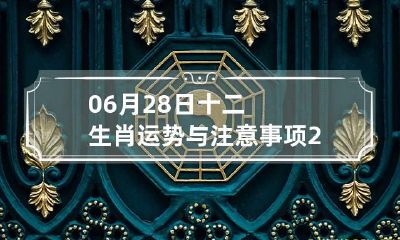 06月28日十二生肖运势与注意事项 2023年6月28特吉生肖