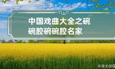 中国戏曲大全之碗碗腔 碗碗腔名家