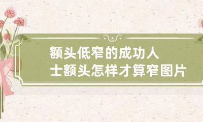 额头低窄的成功人士 额头怎样才算窄图片