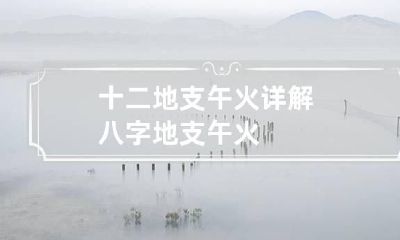 十二地支午火详解 八字地支午火