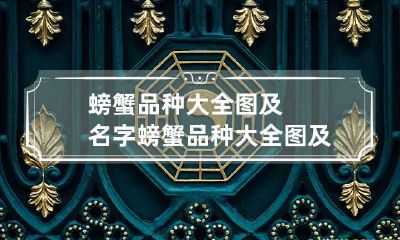 螃蟹品种大全图及名字 螃蟹品种大全图及名字介绍