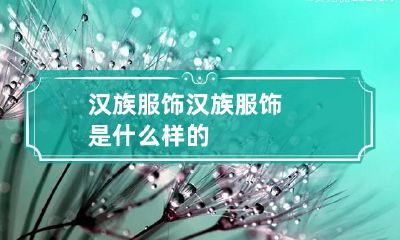 汉族服饰 汉族服饰是什么样的