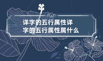 详字的五行属性 详字的五行属性属什么