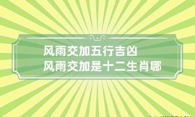 风雨交加五行吉凶 风雨交加是十二生肖哪只动物