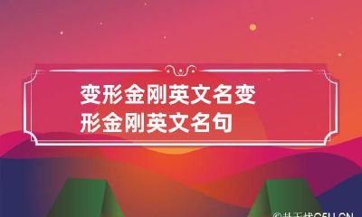 变形金刚英文名 变形金刚英文名句