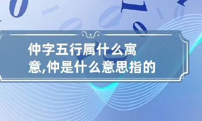 仲字五行属什么寓意,仲是什么意思指的是什么有什么渊源