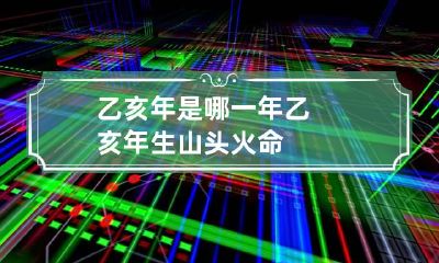 乙亥年是哪一年 乙亥年生山头火命