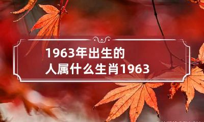1963年出生的人属什么生肖 1963年出生的人生肖是什么