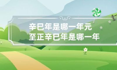 辛巳年是哪一年 元至正辛巳年是哪一年