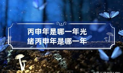 丙申年是哪一年 光绪丙申年是哪一年