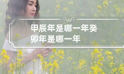 甲辰年是哪一年 癸卯年是哪一年