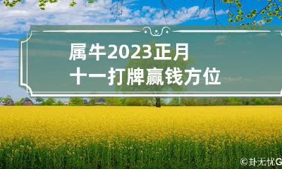 属牛2023正月十一打牌赢钱方位