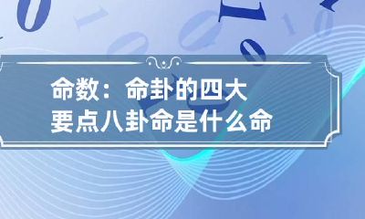 命数:命卦的四大要点 八卦命是什么命