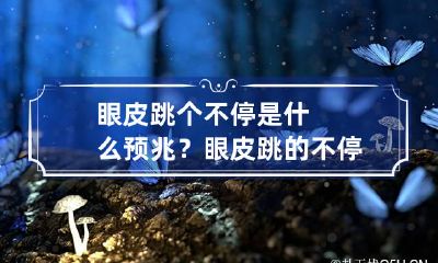 眼皮跳个不停是什么预兆? 眼皮跳的不停是啥原因